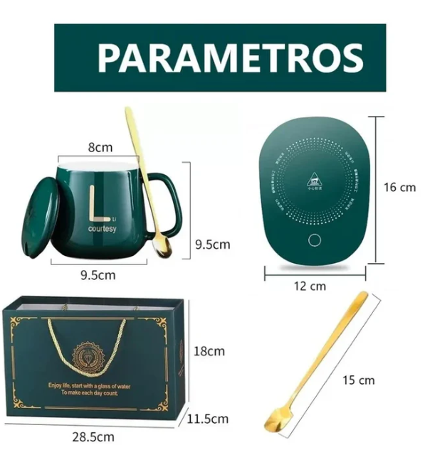 SET DE LUJO® - Taza con calentador portatil