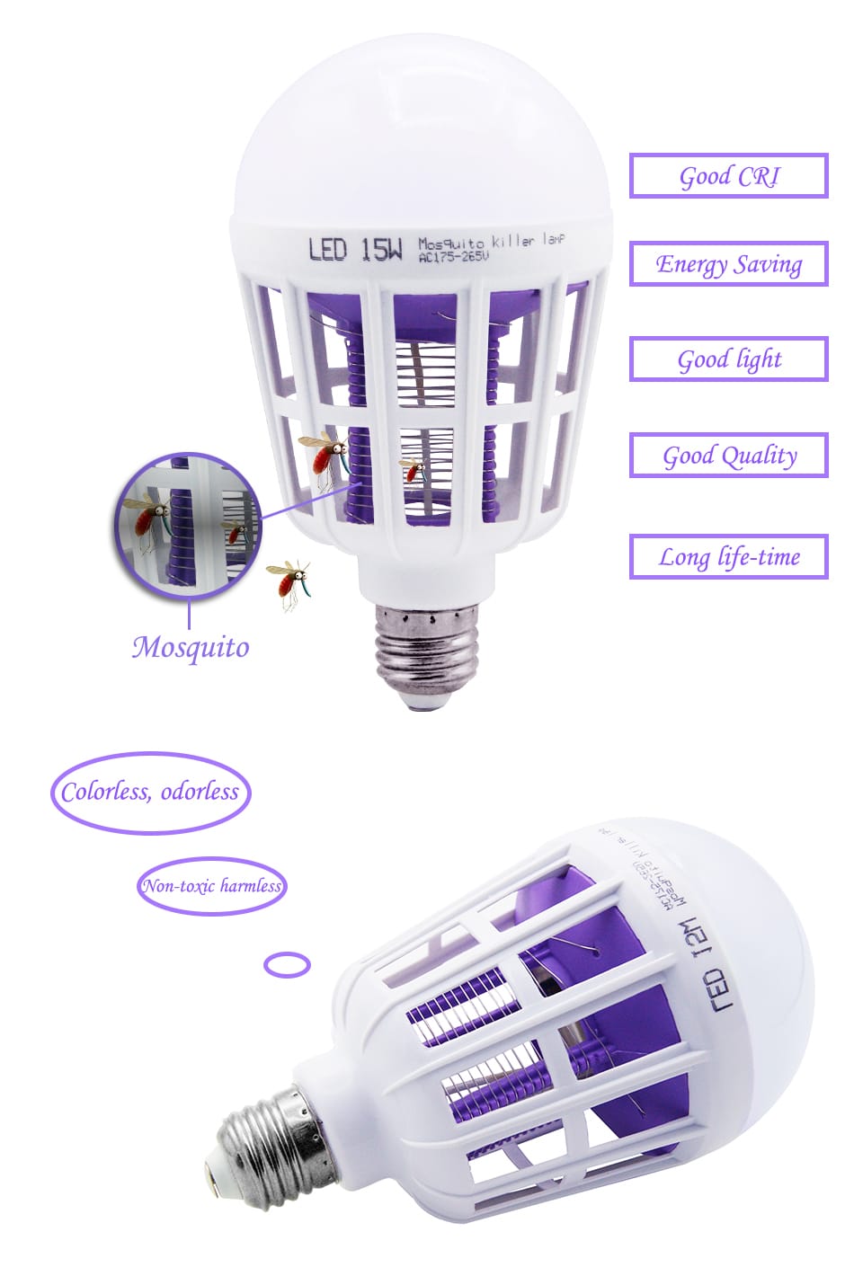 X2 FOCO LED MATA INSECTOS