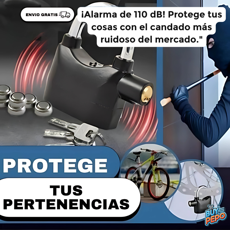 CANDADO CON ALARMA ANTIROBO