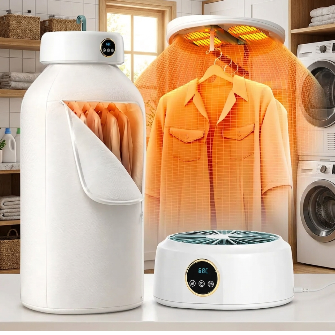 Secador de Ropa Portátil Colgante 600W con Control Remoto