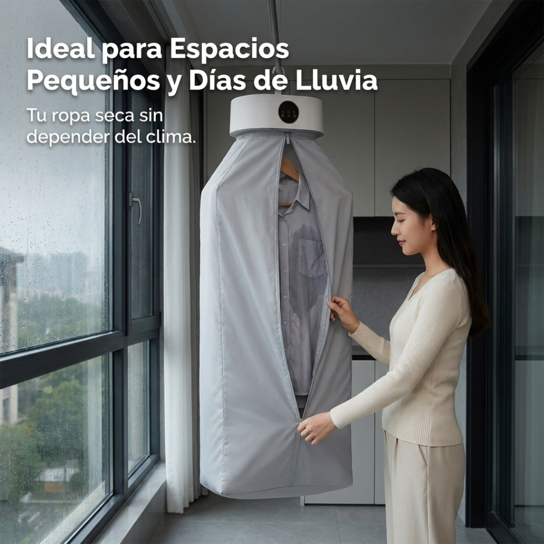 Secador de Ropa Portátil Colgante 600W con Control Remoto