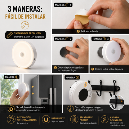 LAMPARAS CON SENSOR DE MOVIMIENTO (KIT DE 3 UNIDADES)