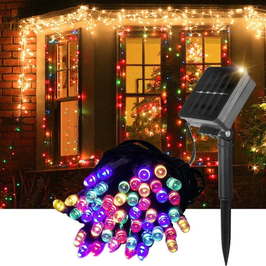 🎇LUCES NAVIDEÑAS CON PANEL SOLAR🔆🔌