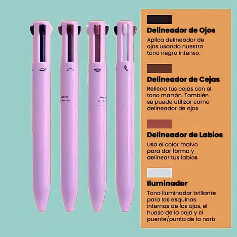 LAPIZ MAKE UP - 4 en 1 + GRATIS BROCHA MULTIFUNCIONAL