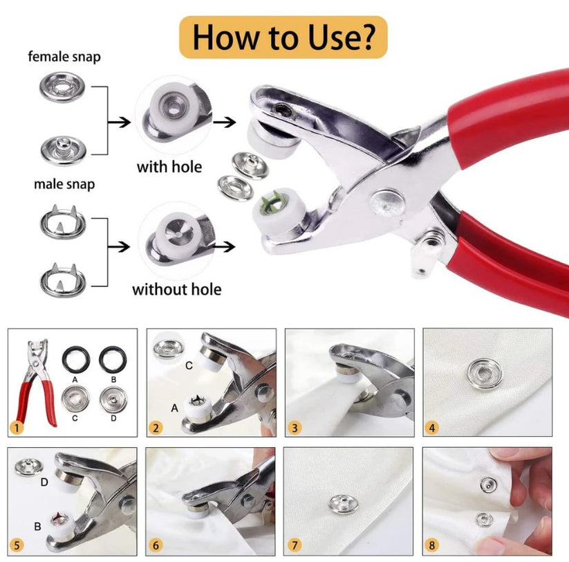 Alicate de fijacion + pack de botones