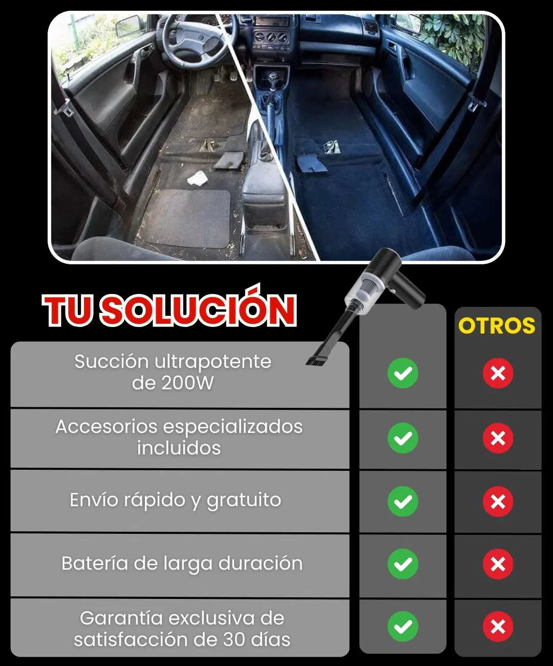 Aspiradora portátil 3 en 1 para auto (MINI)