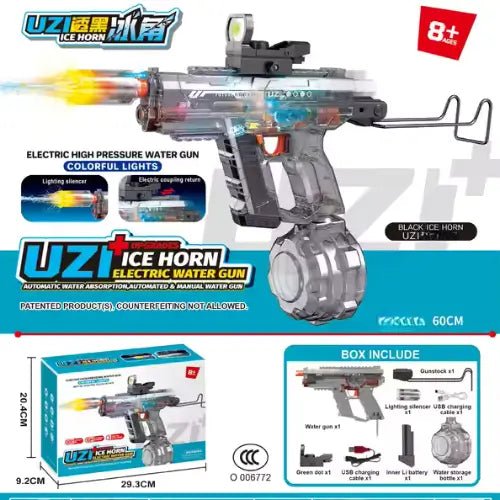 Pistola Agua con Boquilla Luminosa tipo UZI 🎅OFERTA EXCLUSIVA DE NAVIDAD🎄